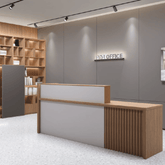 Sandler Classical Wooden Office Reception Counter Desk with Storage Cabinet - Gavisco Office Furniture